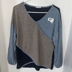 Chic V-Neck Color Block Sweater